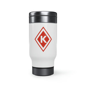 Kappa Diamond Stainless Steel Travel Mug with Handle, 14oz - URBrand