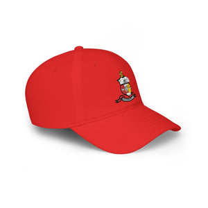 Kappa Shield Embroidered Crest Baseball Cap - Red Low Profile Hat - URBrand