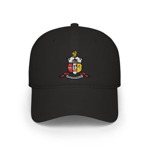 Kappa Shield Embroidered Crest Baseball Cap - Red Low Profile Hat - URBrand