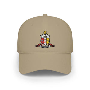 Kappa Shield Embroidered Crest Baseball Cap - Red Low Profile Hat - URBrand