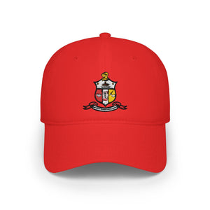 Kappa Shield Embroidered Crest Baseball Cap - Red Low Profile Hat - URBrand