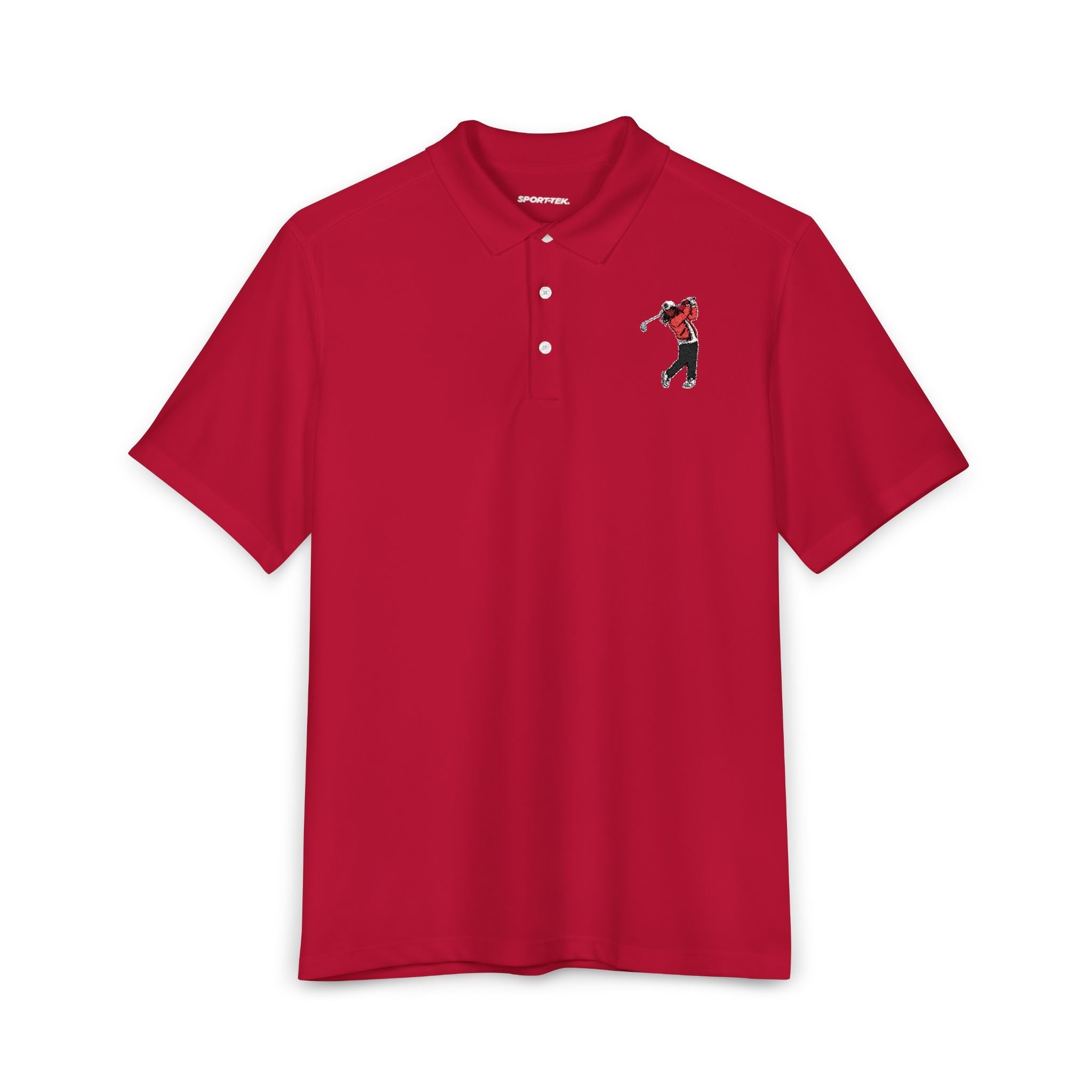 Men's Golf Polo Shirt — Embroidered Golfer Swing Design - URBrand