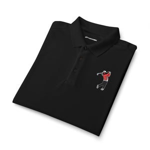 Men's Golf Polo Shirt — Embroidered Golfer Swing Design - URBrand