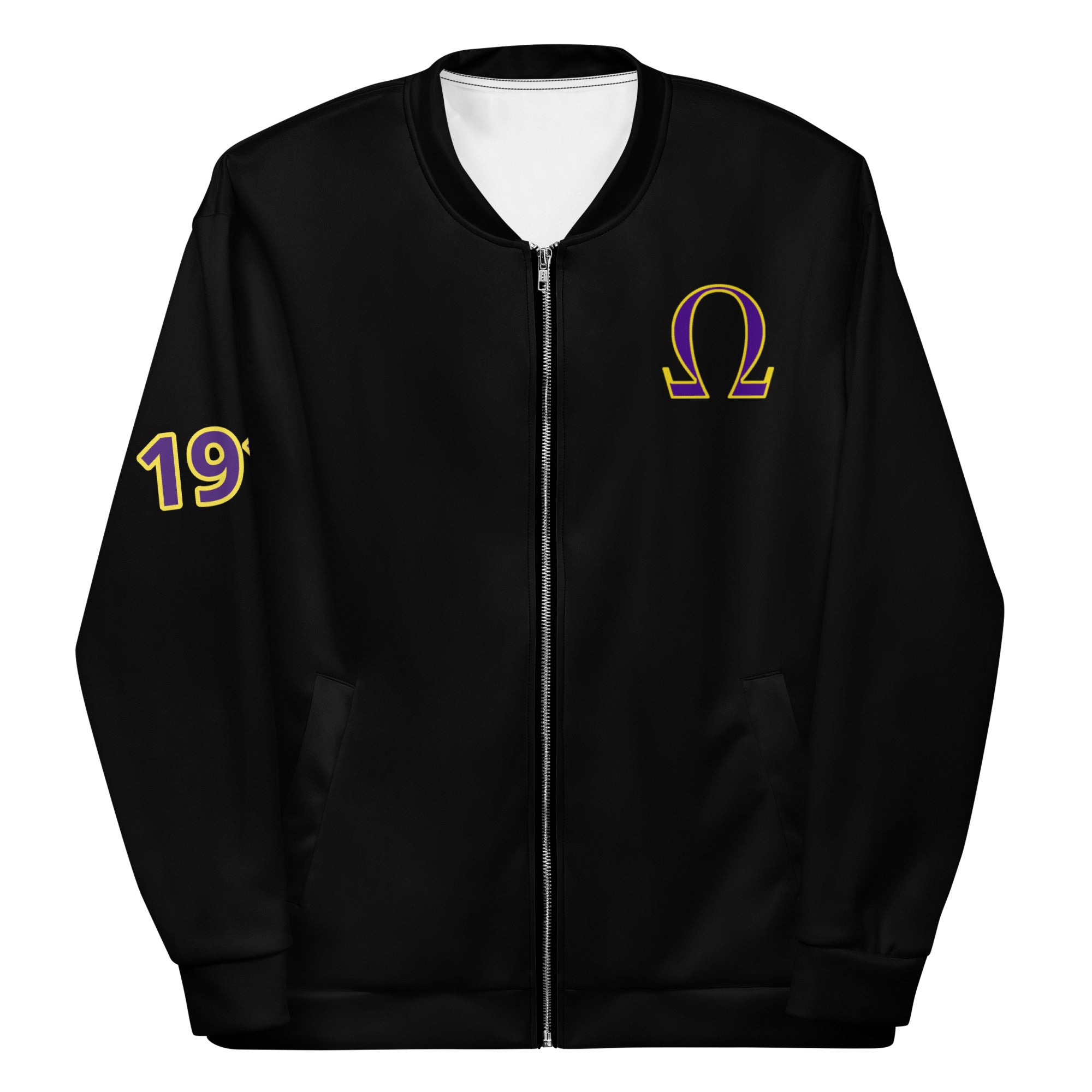 Omega Psi Phi Bomber Jacket Black Lite - URBrand
