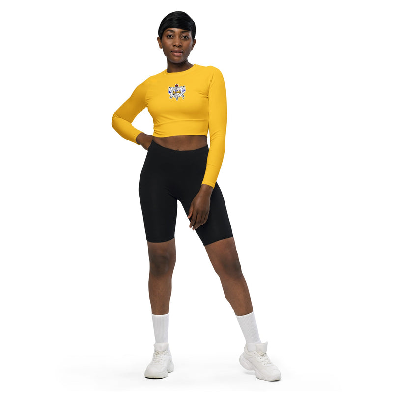Sigma Gamma Rho Gold Shield long-sleeve crop top