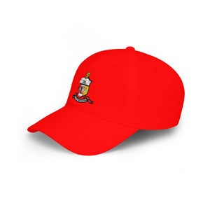 Kappa Shield Embroidered Crest Baseball Cap - Red Low Profile Hat - URBrand