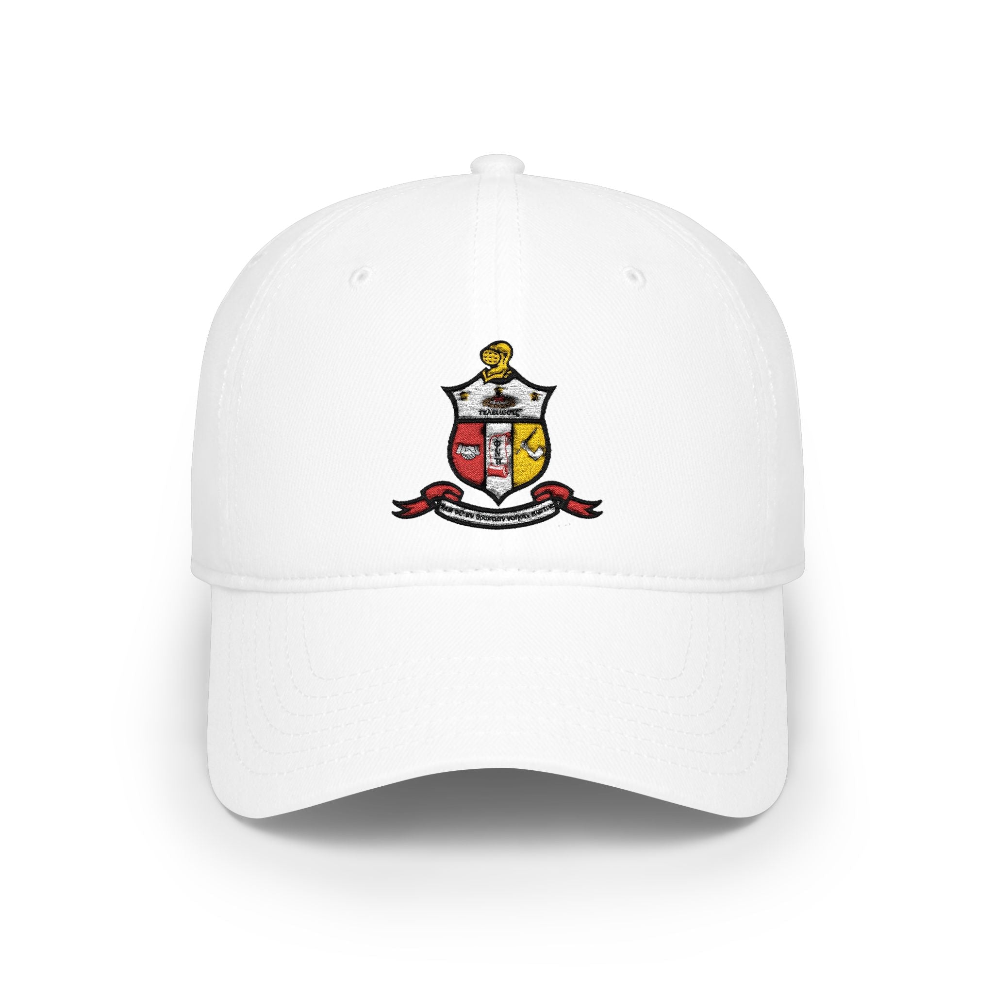 Kappa Shield Embroidered Crest Baseball Cap - Red Low Profile Hat - URBrand