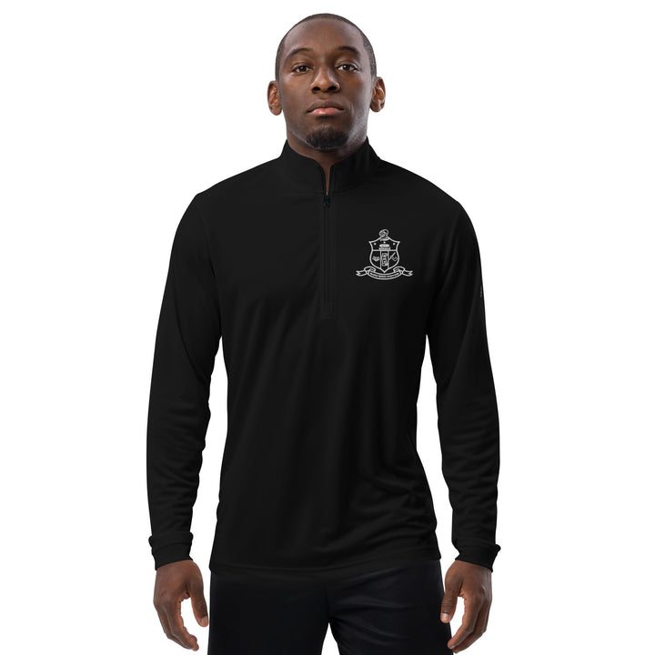 Kappa Alpha Psi Shield White Outline Quarter zip pullover