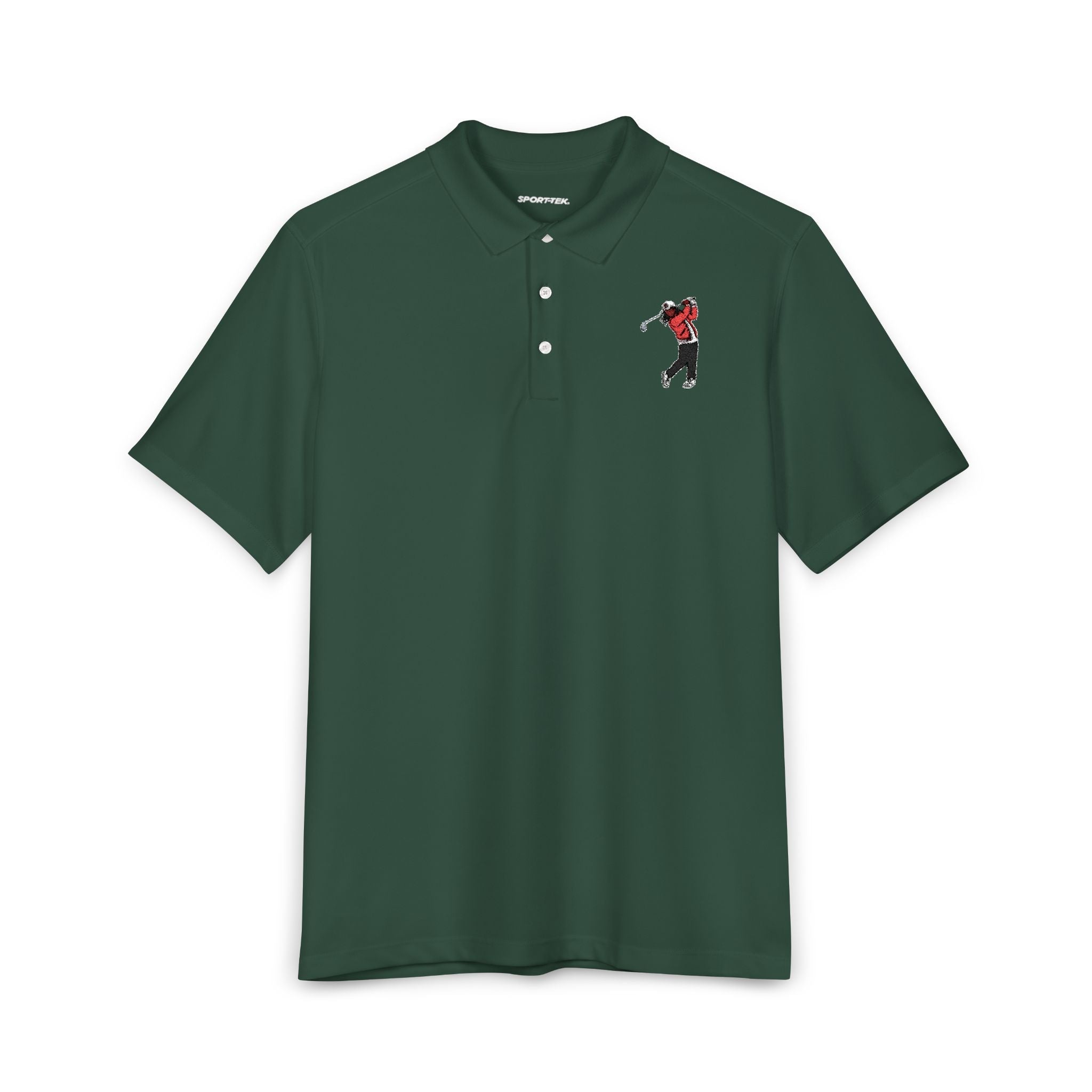 Men's Golf Polo Shirt — Embroidered Golfer Swing Design - URBrand