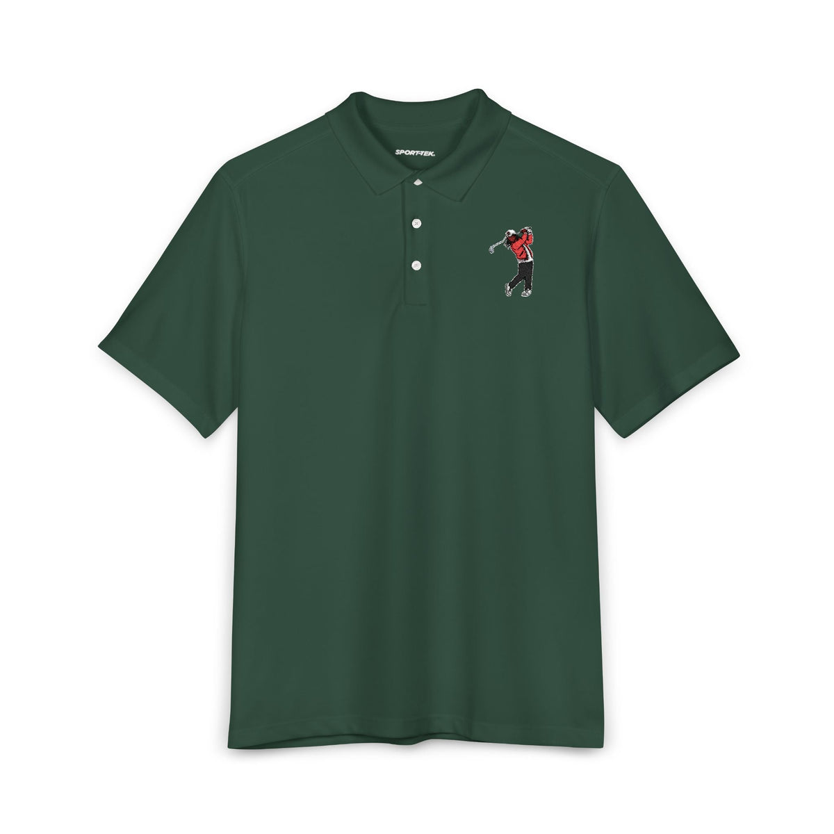 Men's Golf Polo Shirt — Embroidered Golfer Swing Design - URBrand