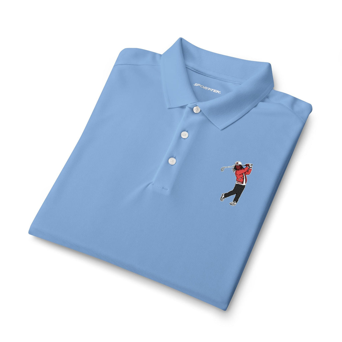 Men's Golf Polo Shirt — Embroidered Golfer Swing Design - URBrand