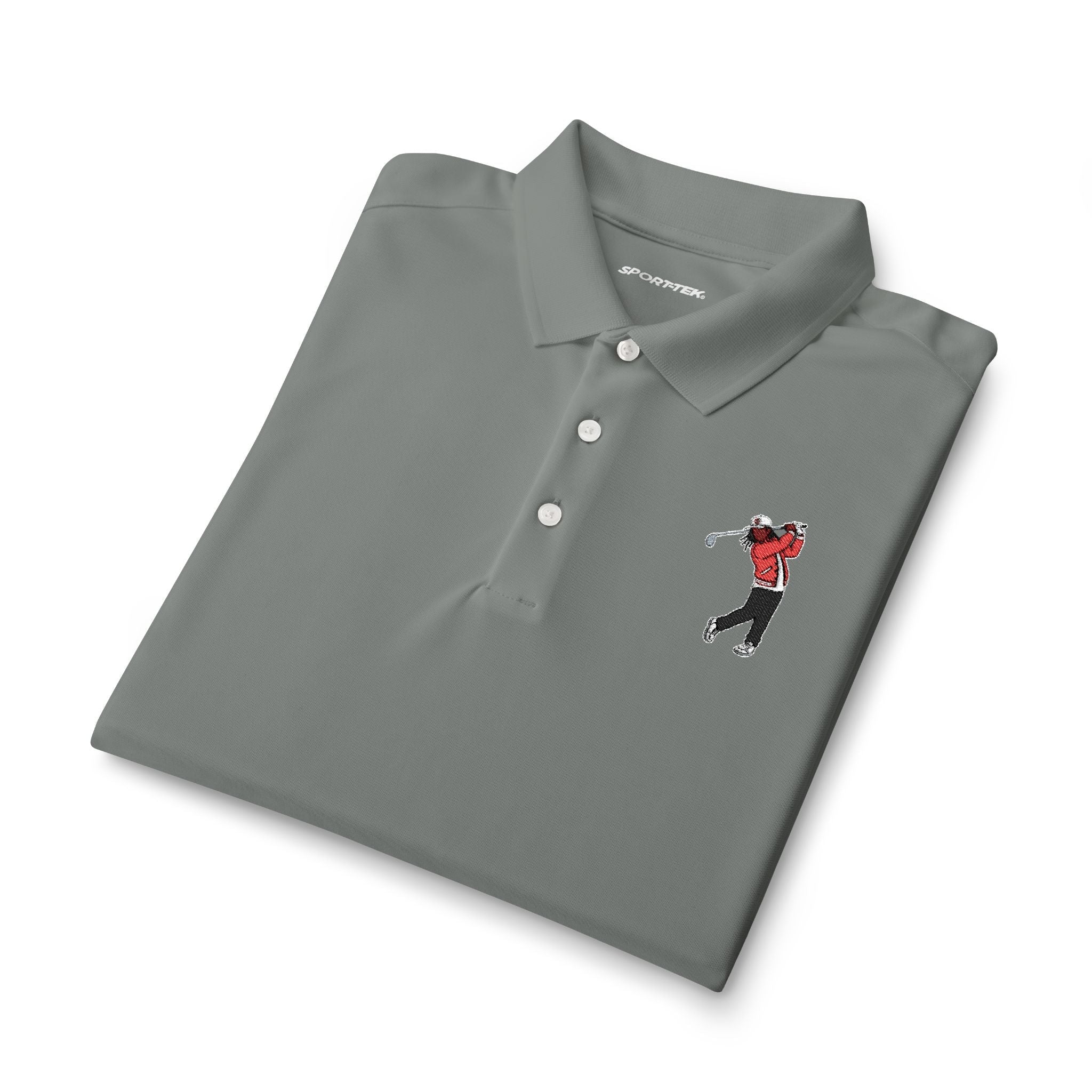 Men's Golf Polo Shirt — Embroidered Golfer Swing Design - URBrand