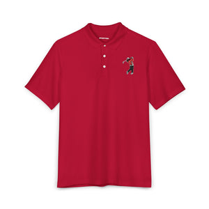 Men's Golf Polo Shirt — Embroidered Golfer Swing Design - URBrand