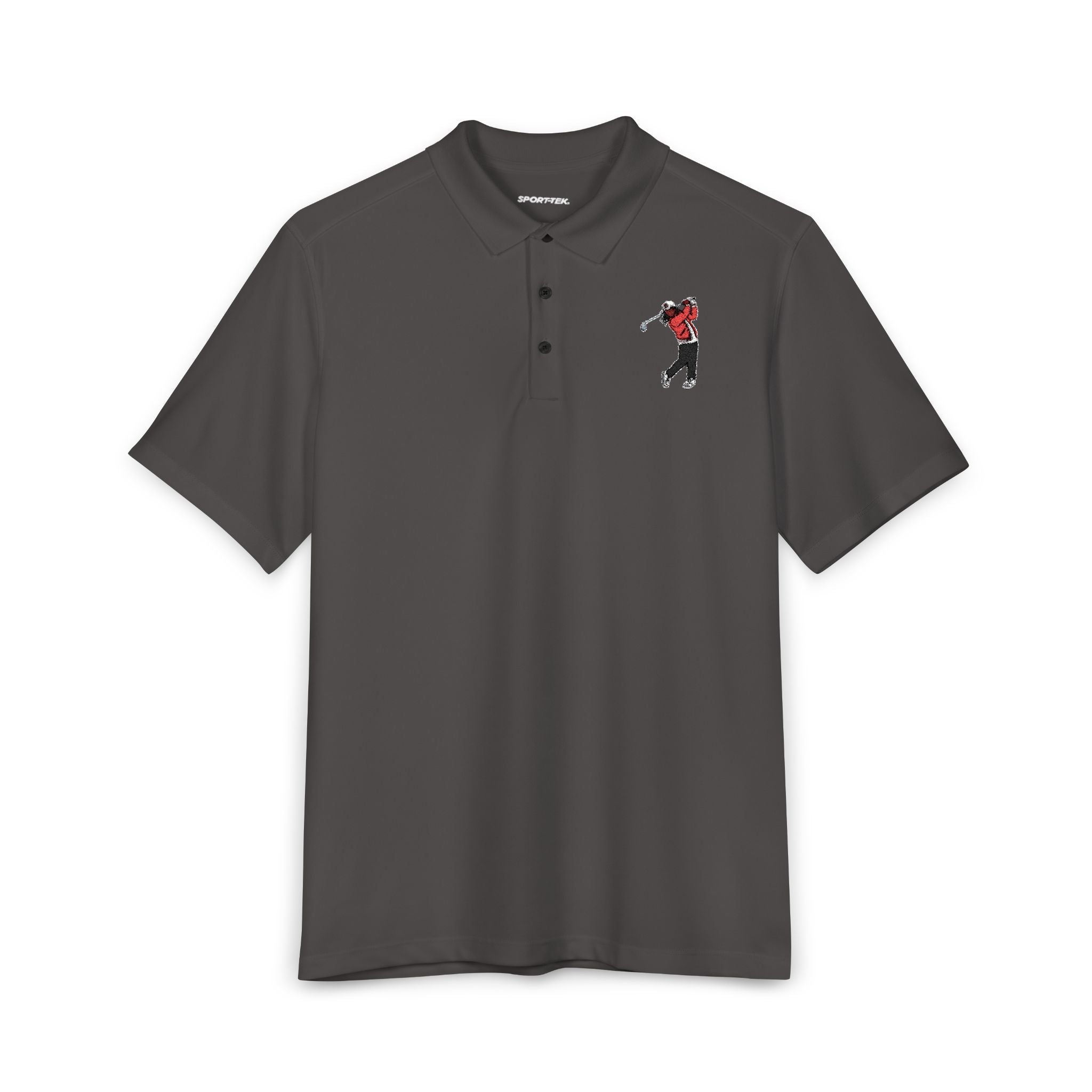 Men's Golf Polo Shirt — Embroidered Golfer Swing Design - URBrand
