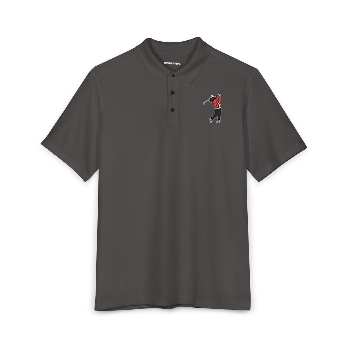 Men's Golf Polo Shirt — Embroidered Golfer Swing Design - URBrand