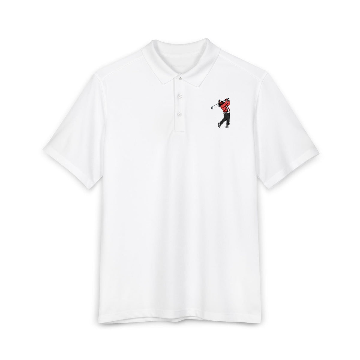 Men's Golf Polo Shirt — Embroidered Golfer Swing Design - URBrand