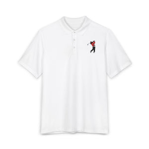 Men's Golf Polo Shirt — Embroidered Golfer Swing Design - URBrand