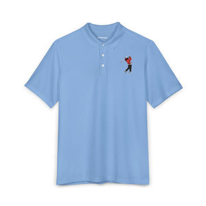 Men's Golf Polo Shirt — Embroidered Golfer Swing Design - URBrand