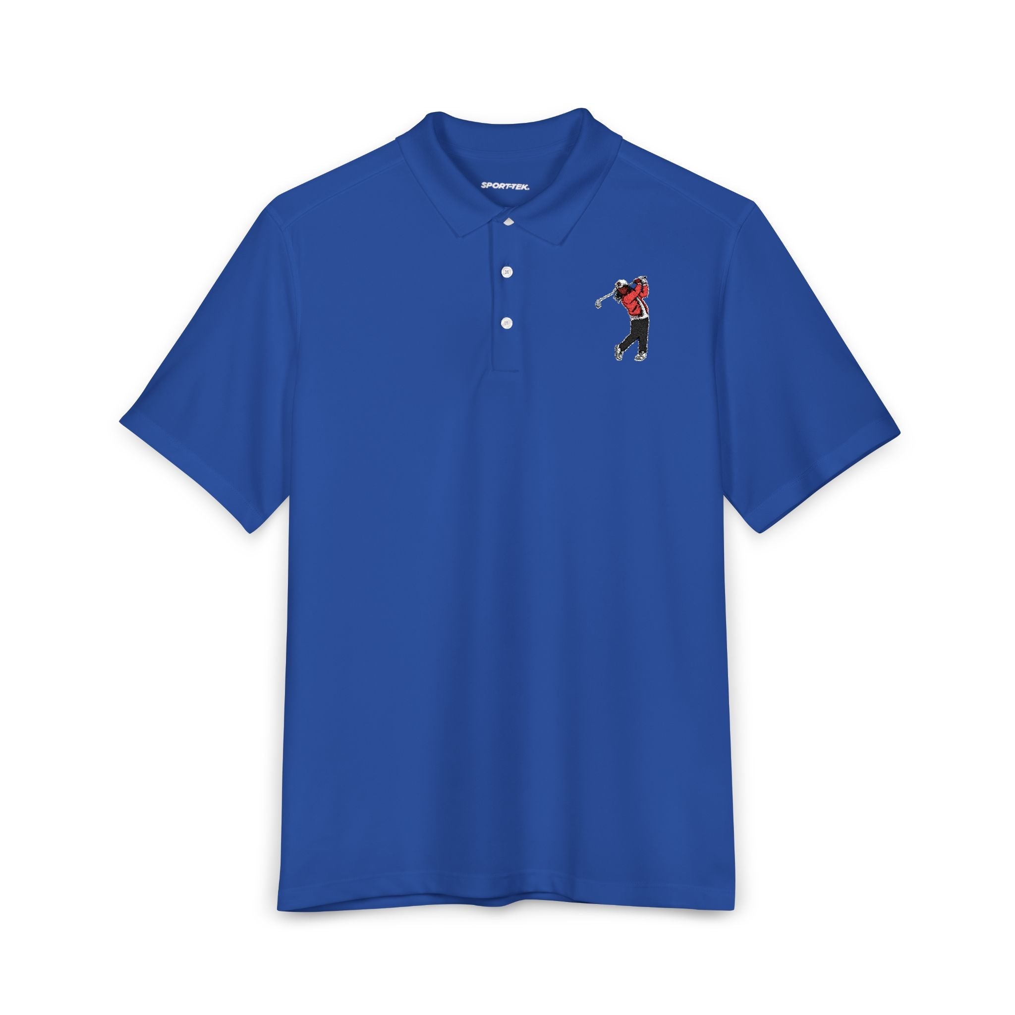 Men's Golf Polo Shirt — Embroidered Golfer Swing Design - URBrand