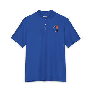 Men's Golf Polo Shirt — Embroidered Golfer Swing Design - URBrand