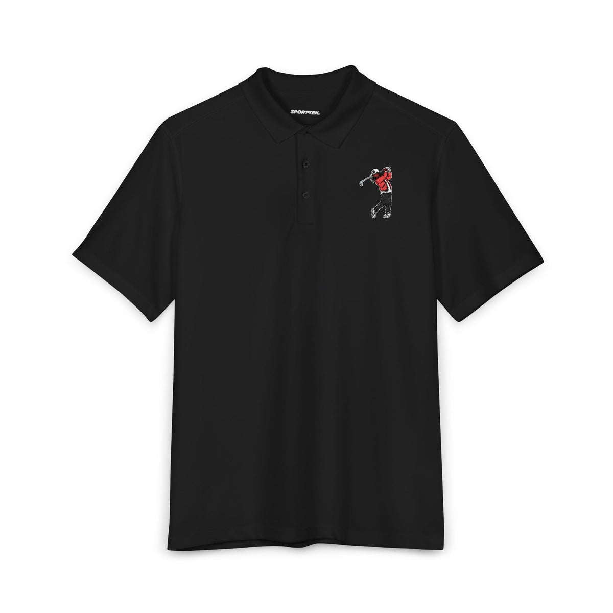 Men's Golf Polo Shirt — Embroidered Golfer Swing Design - URBrand