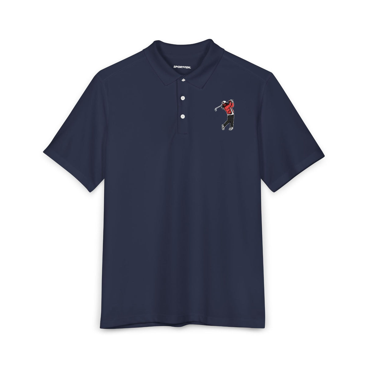 Men's Golf Polo Shirt — Embroidered Golfer Swing Design - URBrand