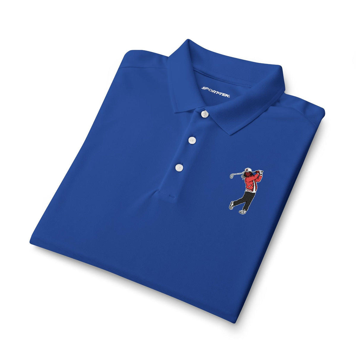 Men's Golf Polo Shirt — Embroidered Golfer Swing Design - URBrand
