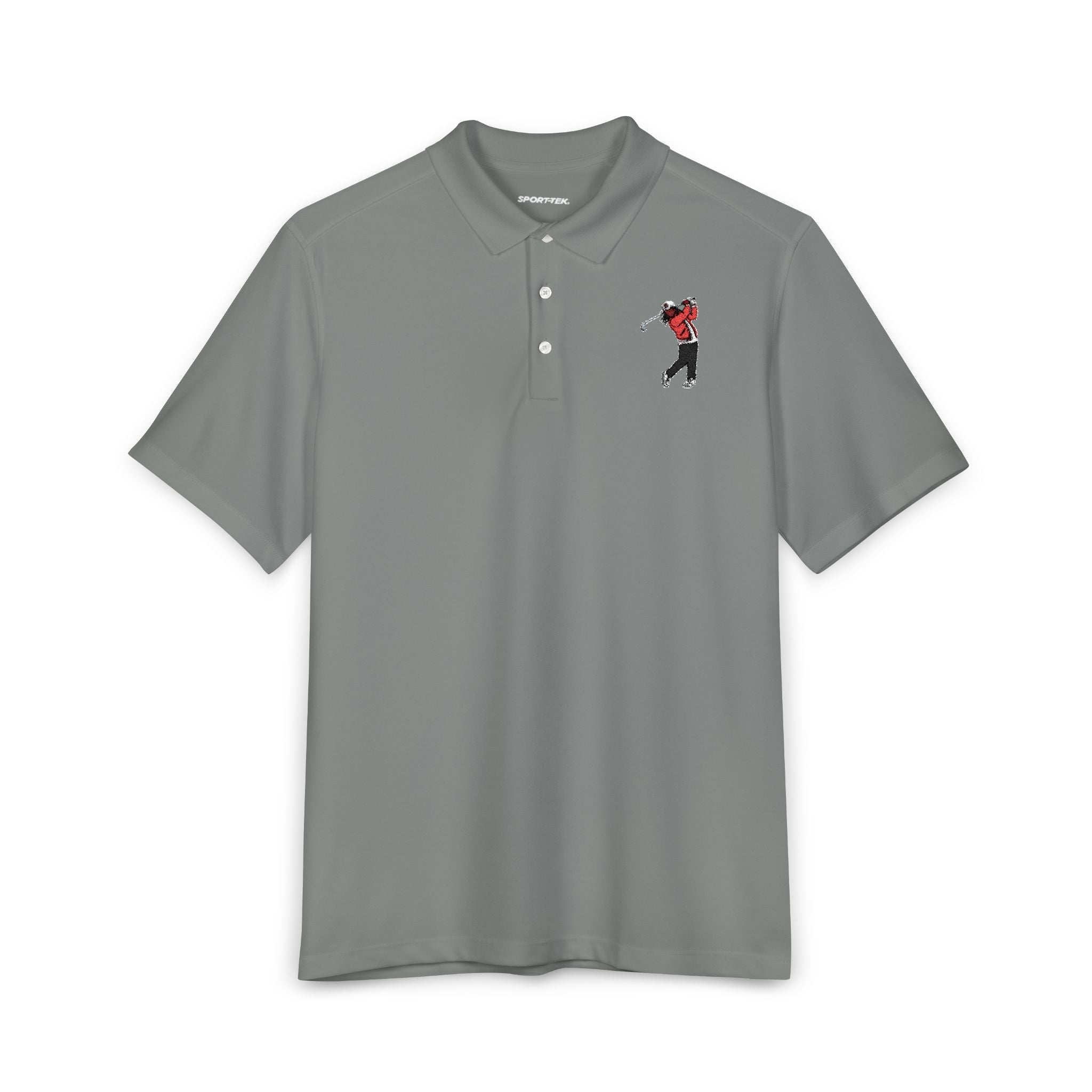 Men's Golf Polo Shirt — Embroidered Golfer Swing Design - URBrand