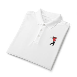 Men's Golf Polo Shirt — Embroidered Golfer Swing Design - URBrand