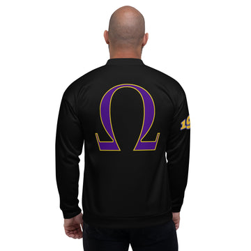 Omega Black Bomber Jacket Shield