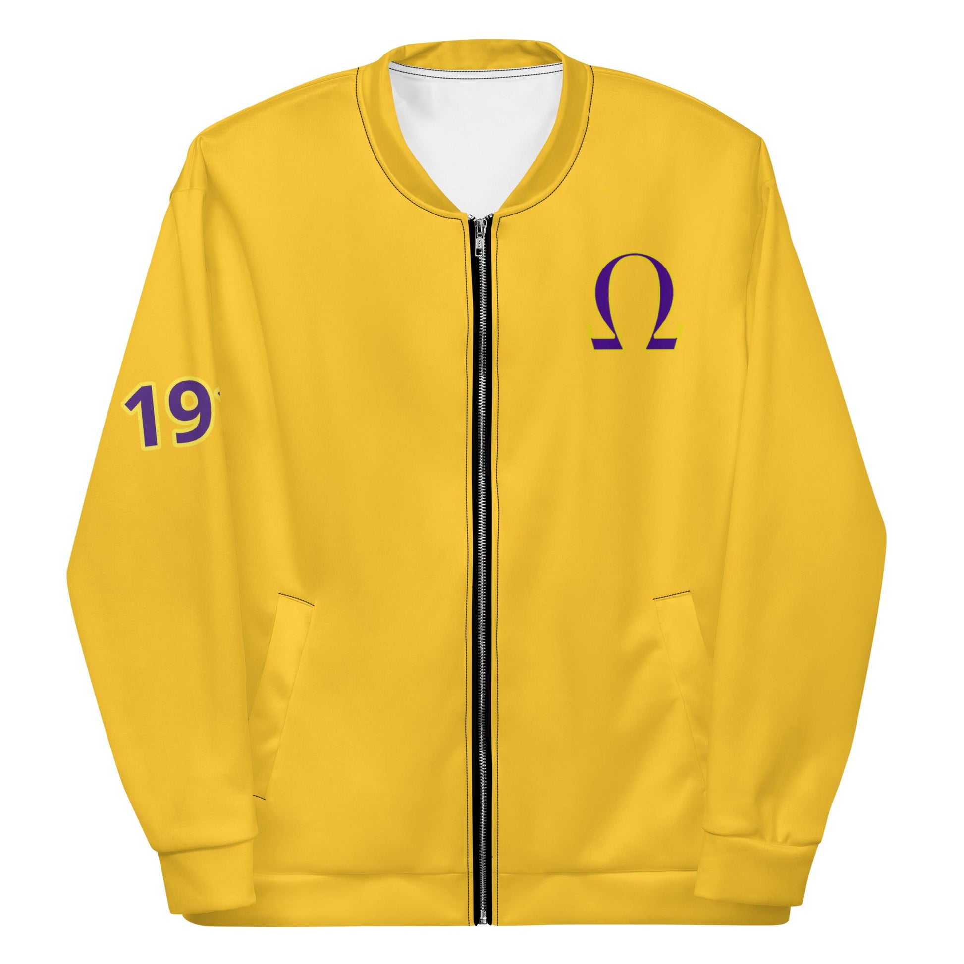 Omega Psi Phi Bomber Jacket Lite Gold - URBrand