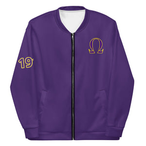 Omega Psi Phi Bomber Jacket Purple Lite - URBrand