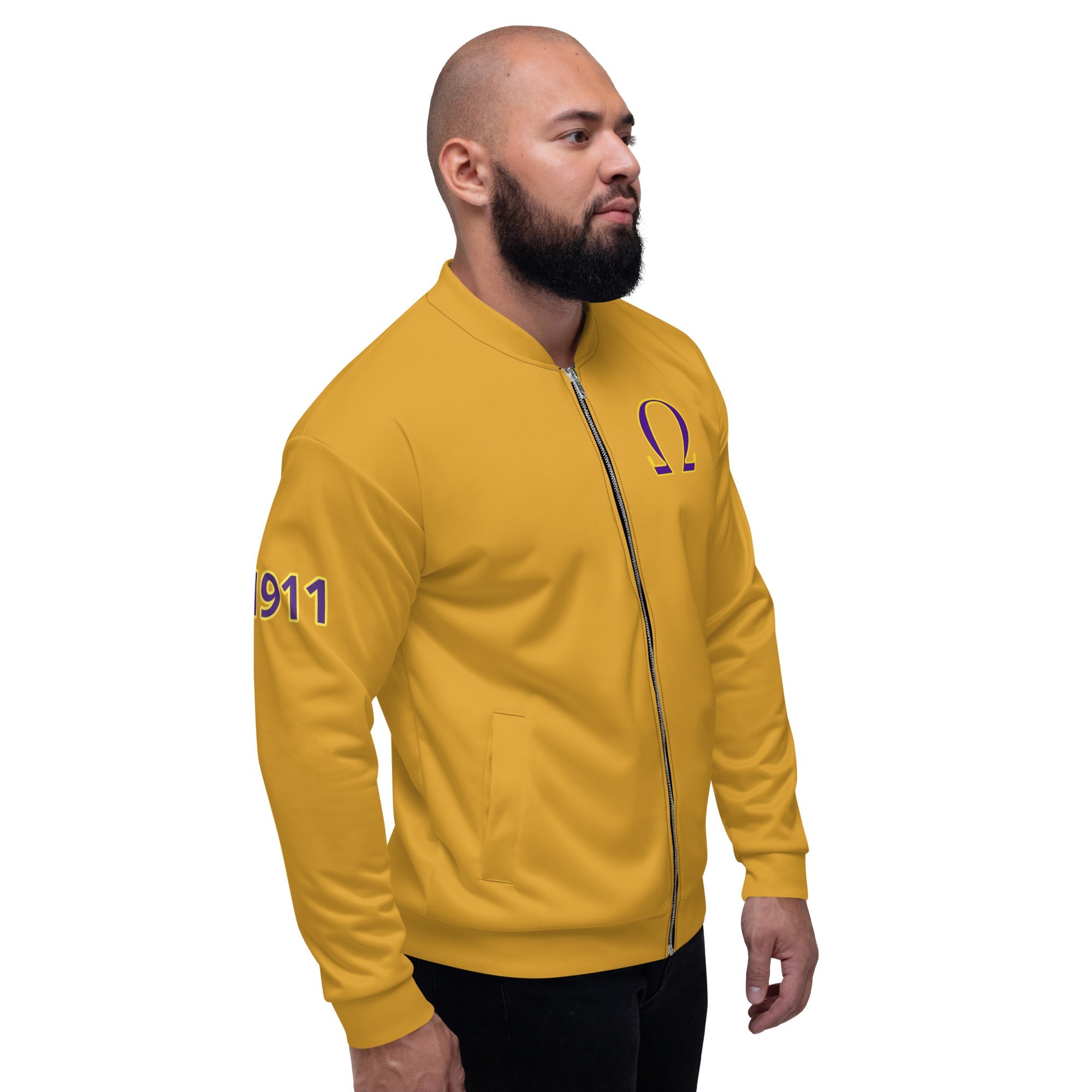 Omega Psi Phi Gold Symbol Bomber Jacket Lite - URBrand