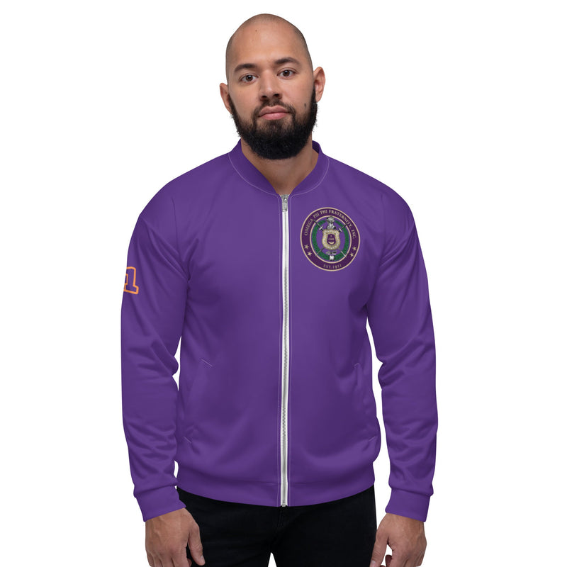 Omega Purple Shield Bomber Jacket full