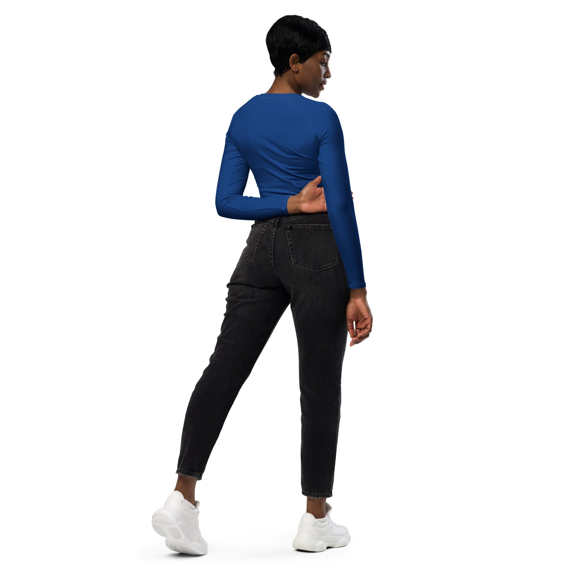 Sigma Gamma Rho Blue Poodle long-sleeve crop top - URBrand