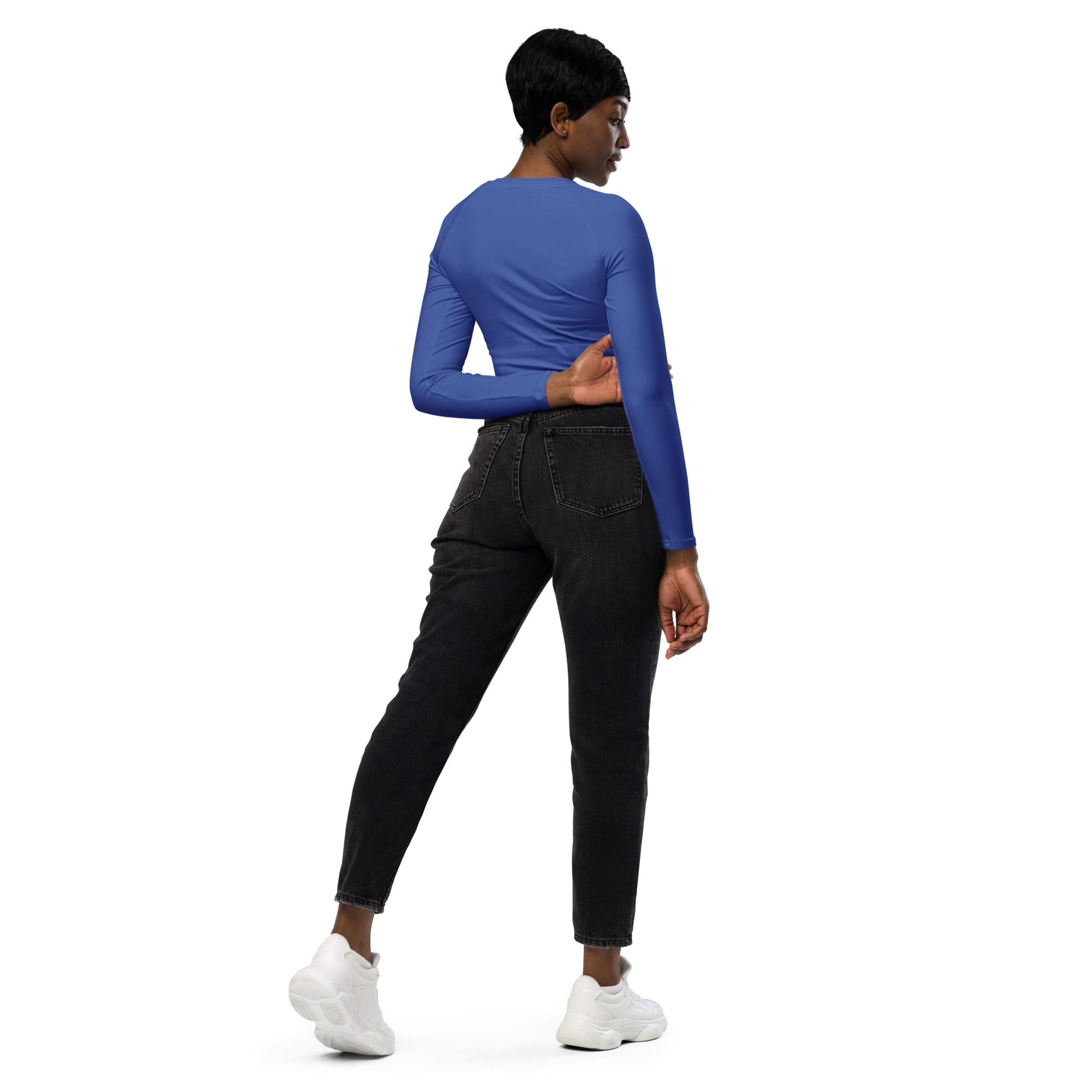 Sigma Gamma Rho Blue Shield long-sleeve crop top - URBrand