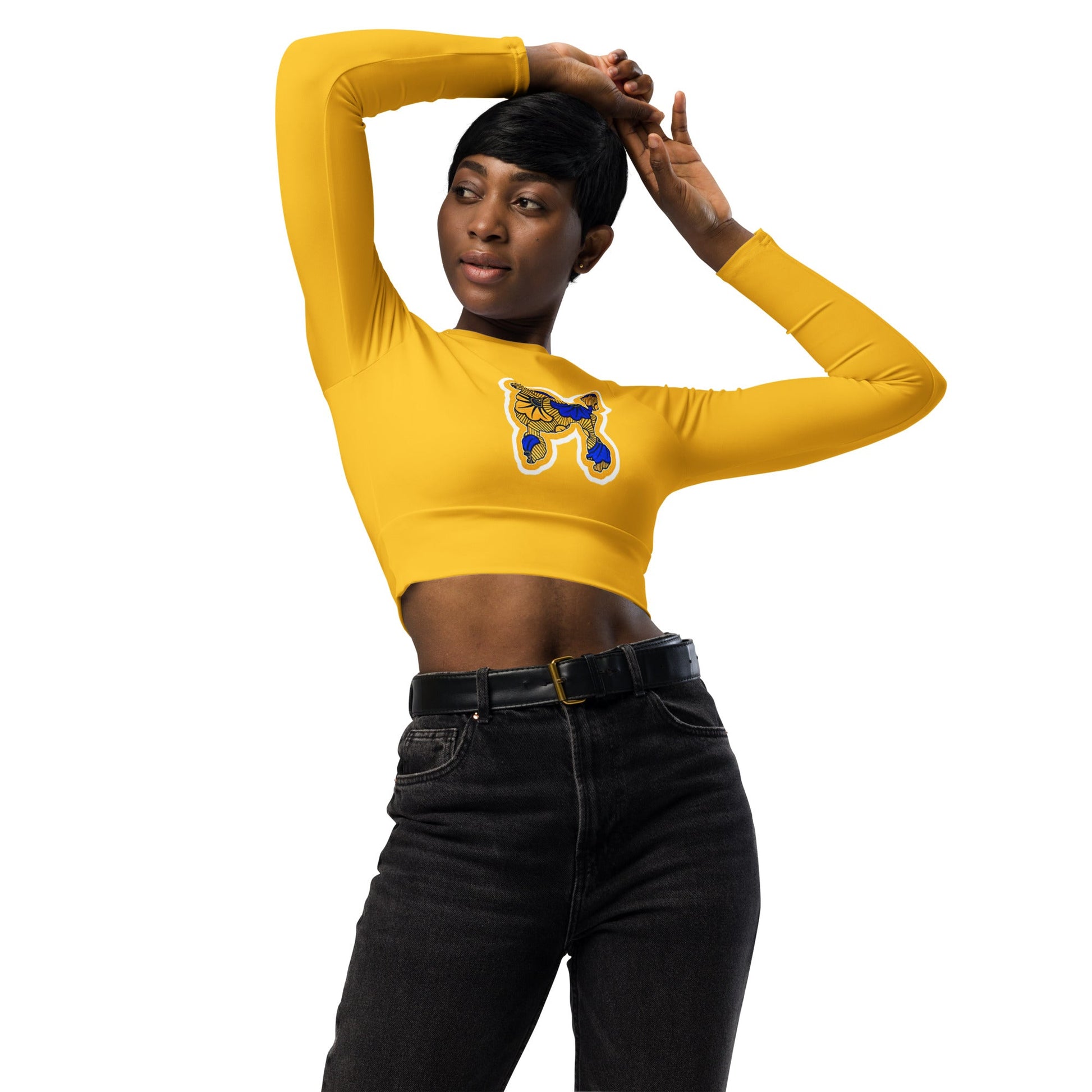 Sigma Gamma Rho Gold Poodle long-sleeve crop top - URBrand