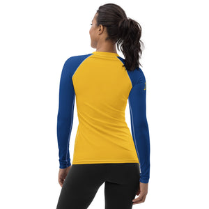 Sigma Gamma Rho Women's Rash Guard (Blue & Gold) - URBrand