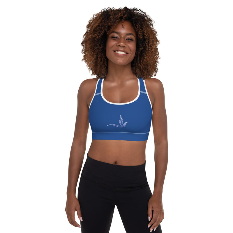 Zeta Blue Dove Padded Sports Bra Blue