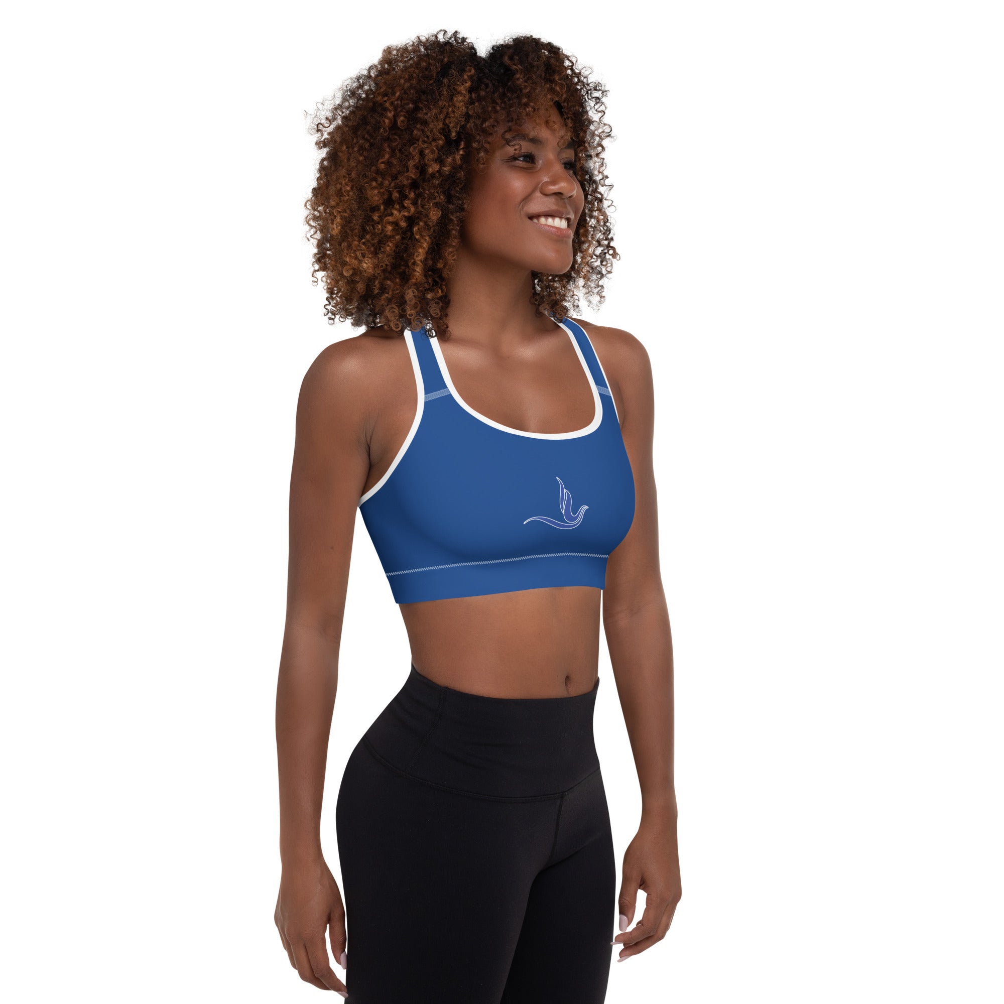 Zeta Blue Dove Padded Sports Bra Blue - URBrand