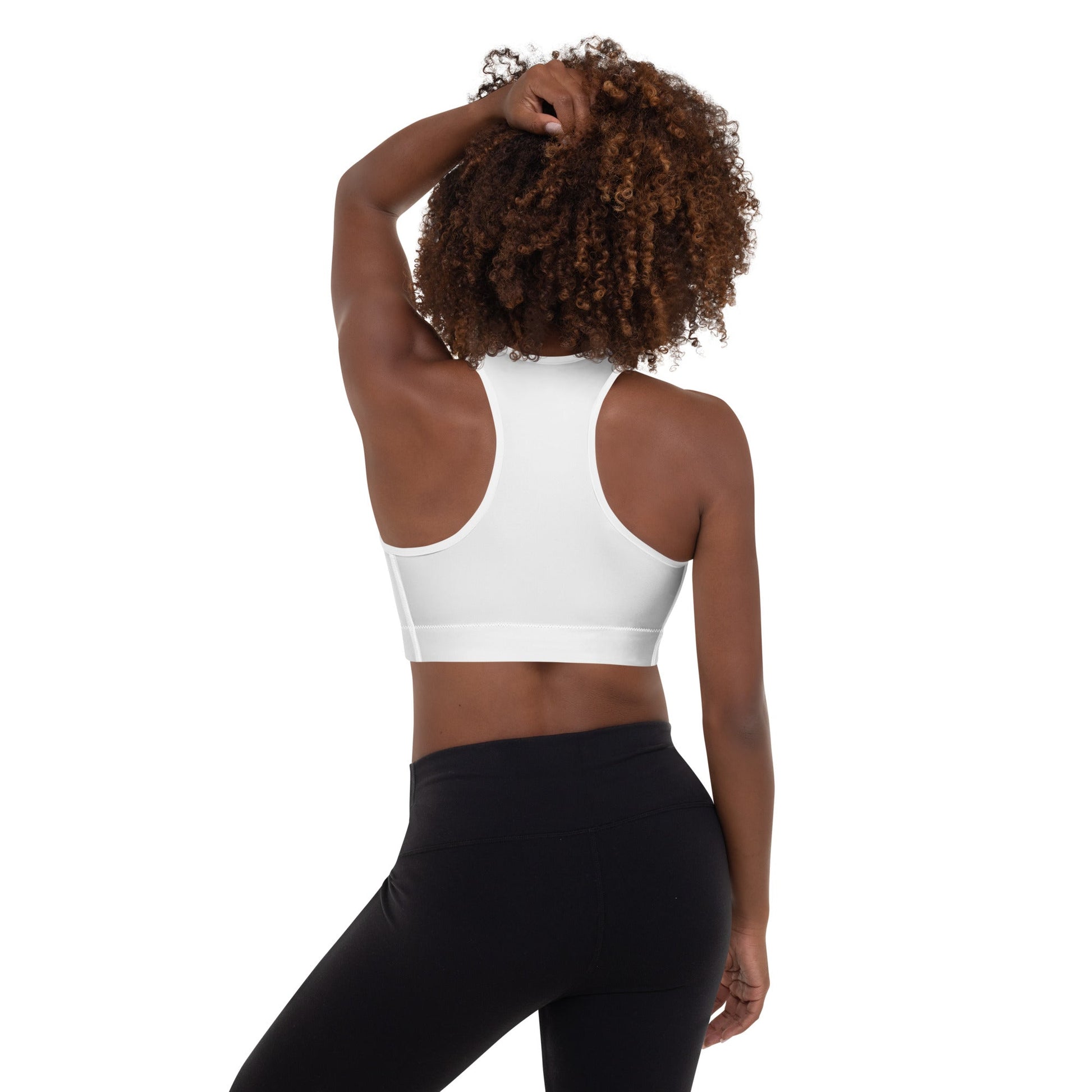 Zeta Phi Beta Shield Padded Sports Bra White - URBrand